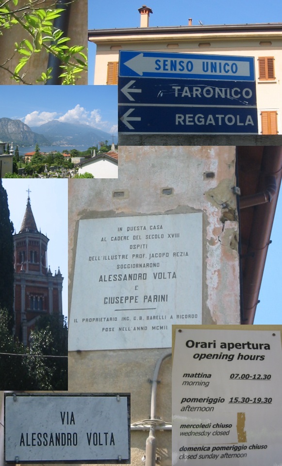 Alessandro Volta (1745-1827) lived here <br> Supermarkets are closed from 12:30 to 15:30 <br> Learn how to to detect a one-way street in Italy