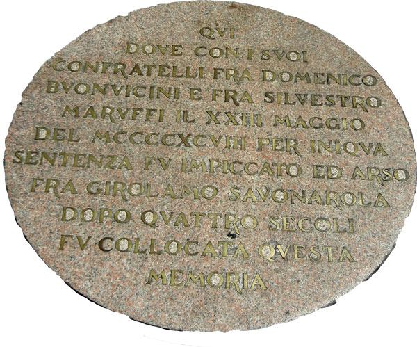 Firenze - Place of execution of Savonarola