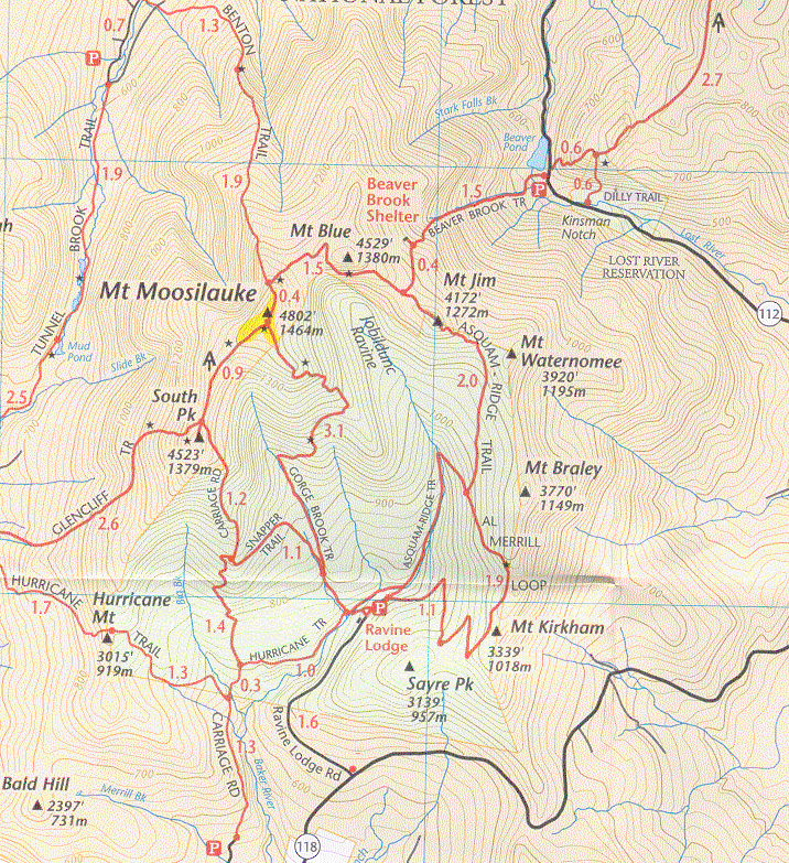 Moosilauke Trail Map