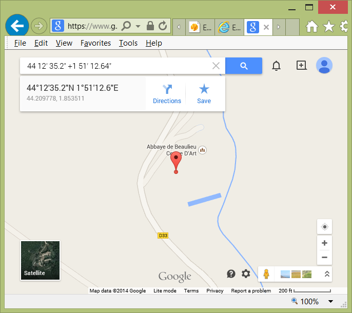 Google maps - enter GPS coordinates