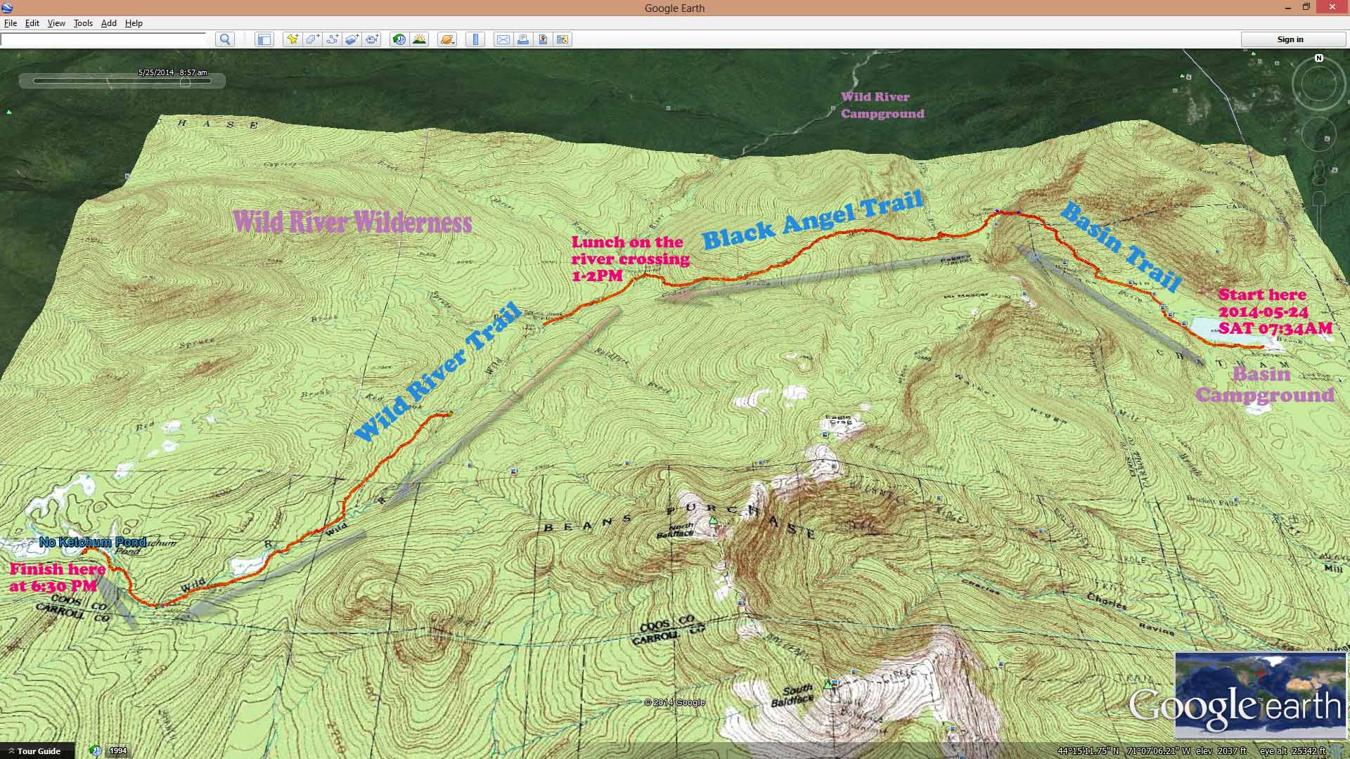 2014-05-24 SA 07AM-6PM Hike Overview